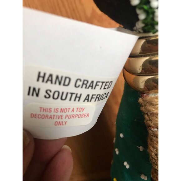 Vintage Handmade Ndebele doll Made In South Africa With Original Tag 18" - Picture 4 of 10